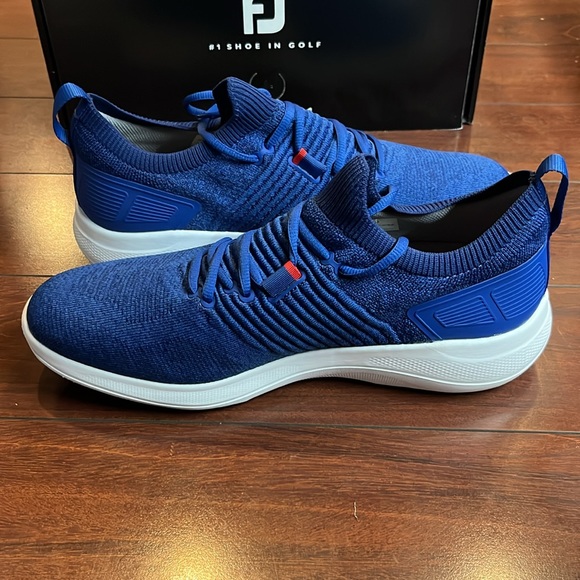 FootJoy Flex XP Golf Shoes Spikeless Mens 10 Blue 56268 Slip-On New With Box - Picture 7 of 16